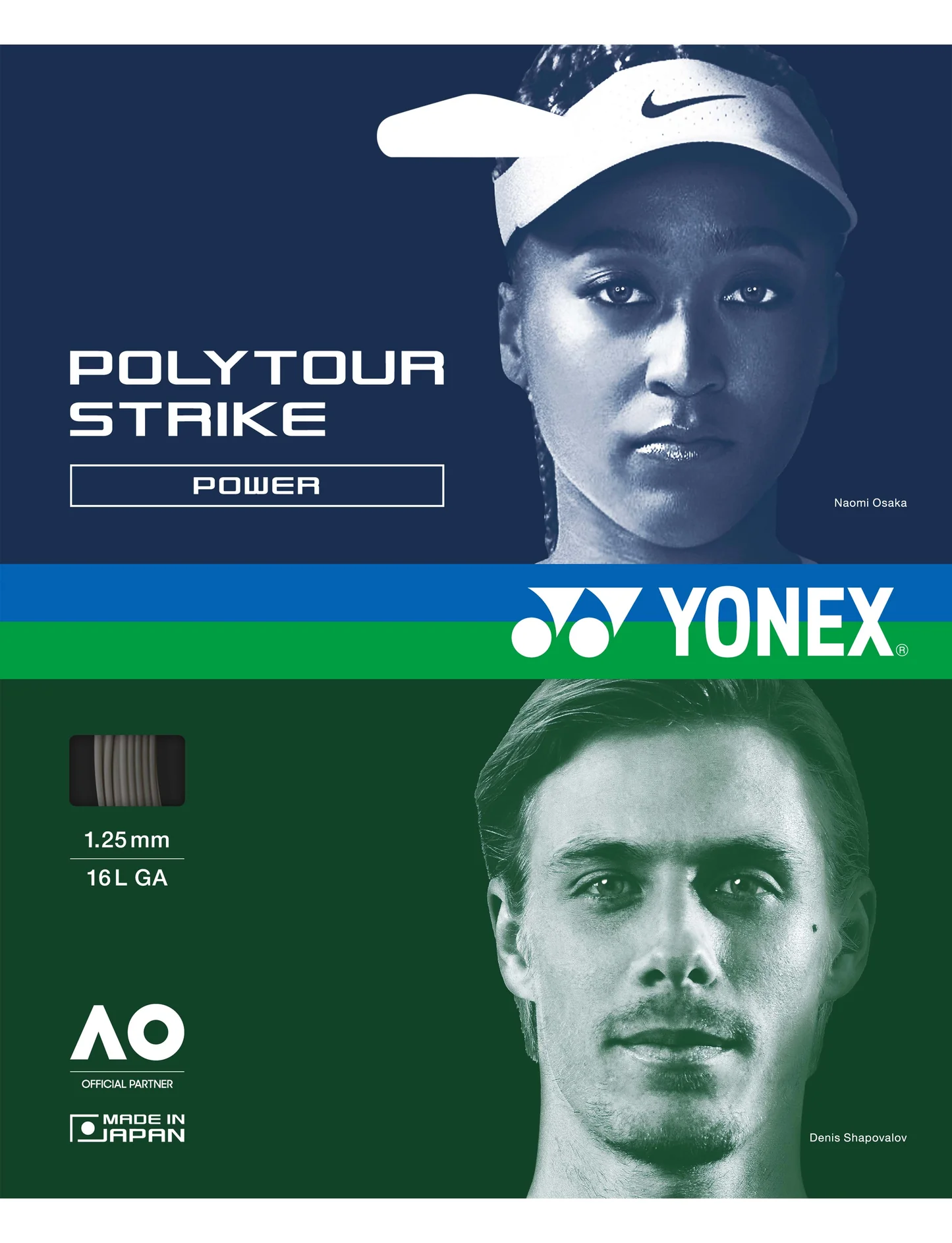 Žica za tenis POLY TOUR STRIKE, 1.25, 12m, siva