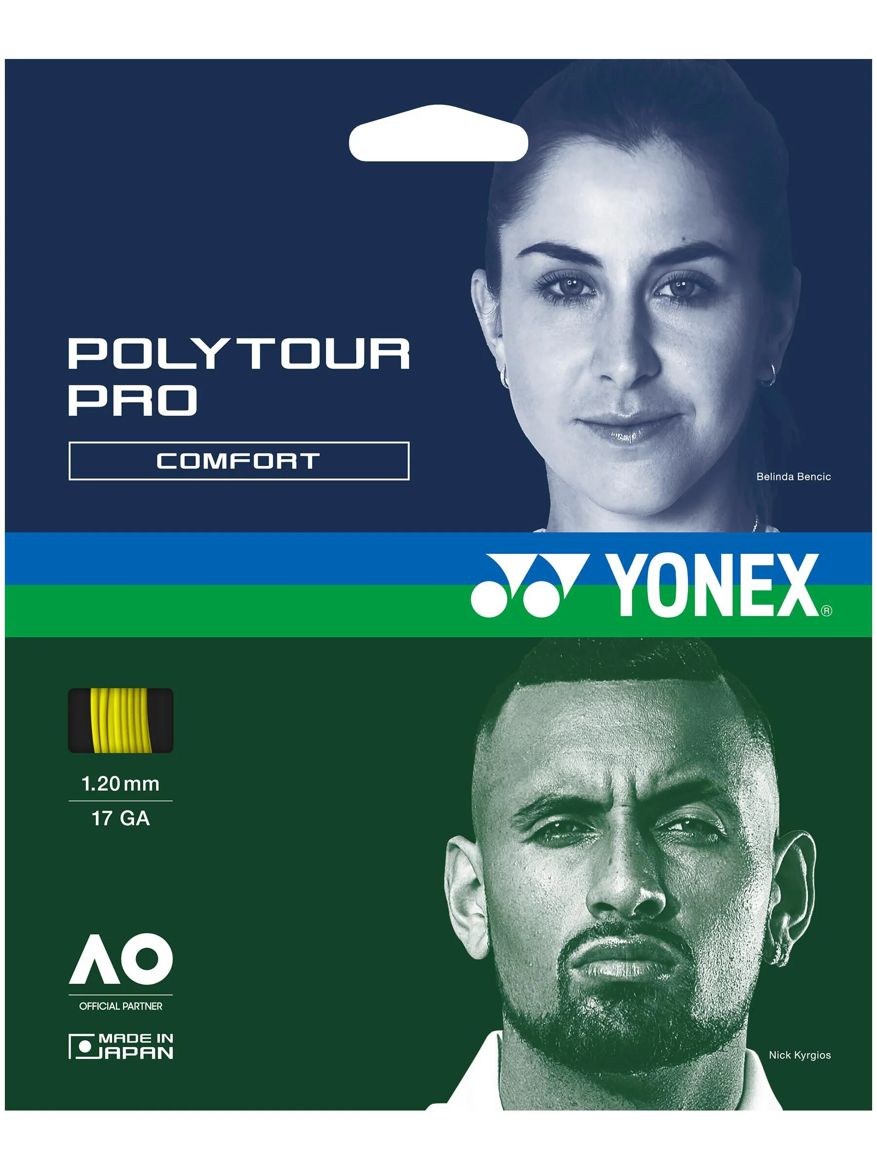 Žica za tenis YONEX POLYTOUR PRO 1,20mm, 12m, žuta