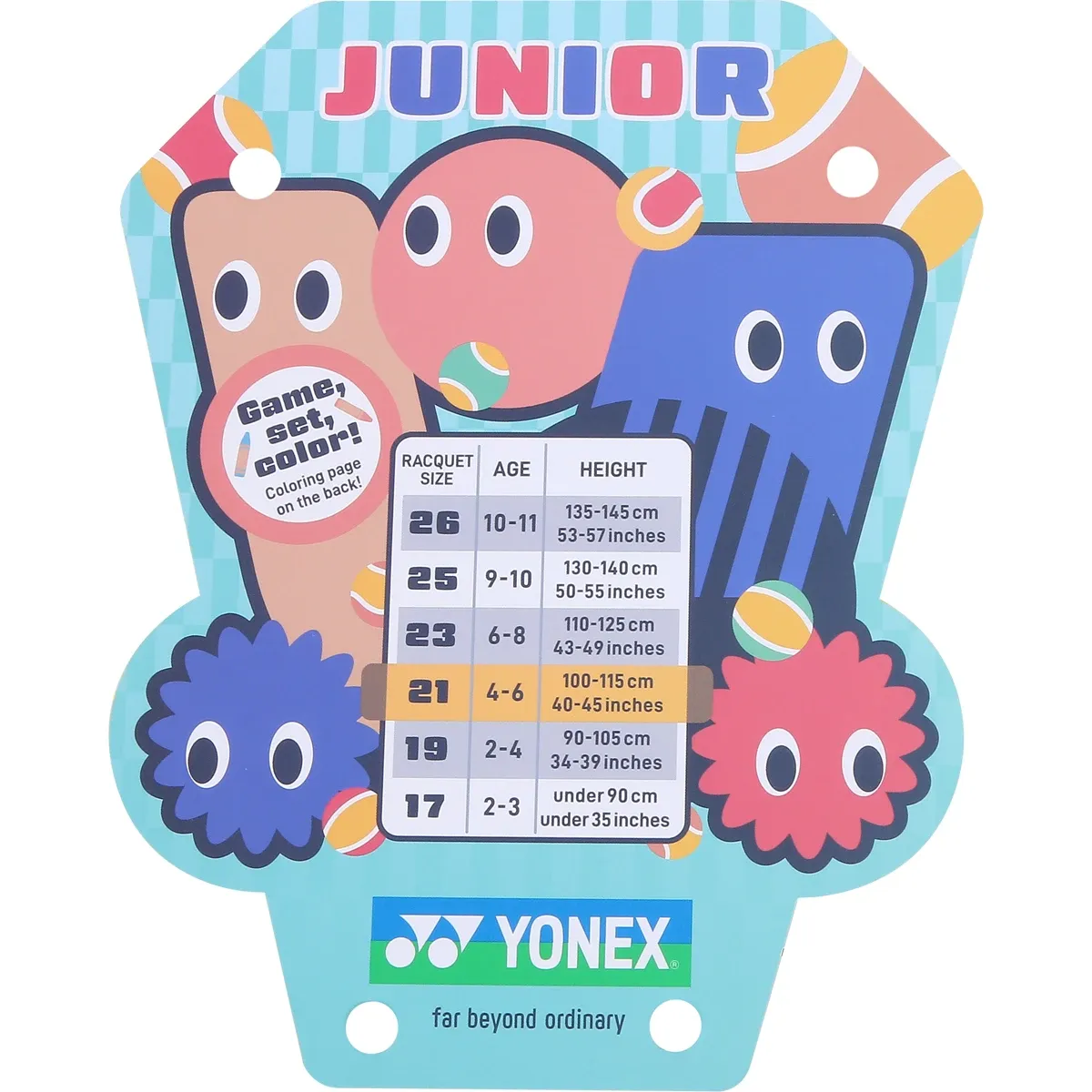 Reket za tenis YUNIOR YONEX JR21, coral orange