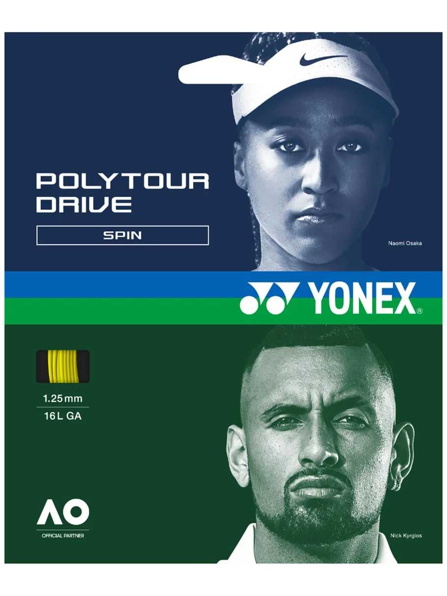 Žica za tenis YONEX POLYTOUR DRIVE 1,25mm, 12m, žuta
